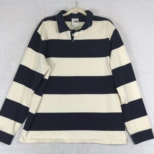 The North Face Men's Navy & White‎ Long Sleeve Polo Shirt Size XL